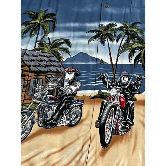 Lot of 3 Big Dogs Hawaiian Shirts Mens 4XL Cruise Motorcycle Bottles Button Down - Picture 8 of 12